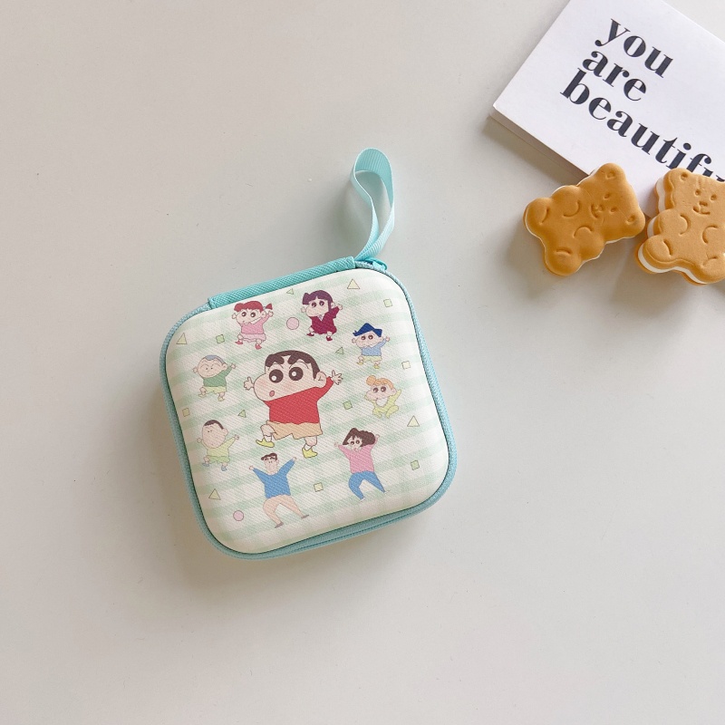 Túi đựng dây cáp dữ liệu/tai nghe/thẻ ngân hàng hình vuông họa tiết hoạt hình Sanrio 9.5x9.5cm