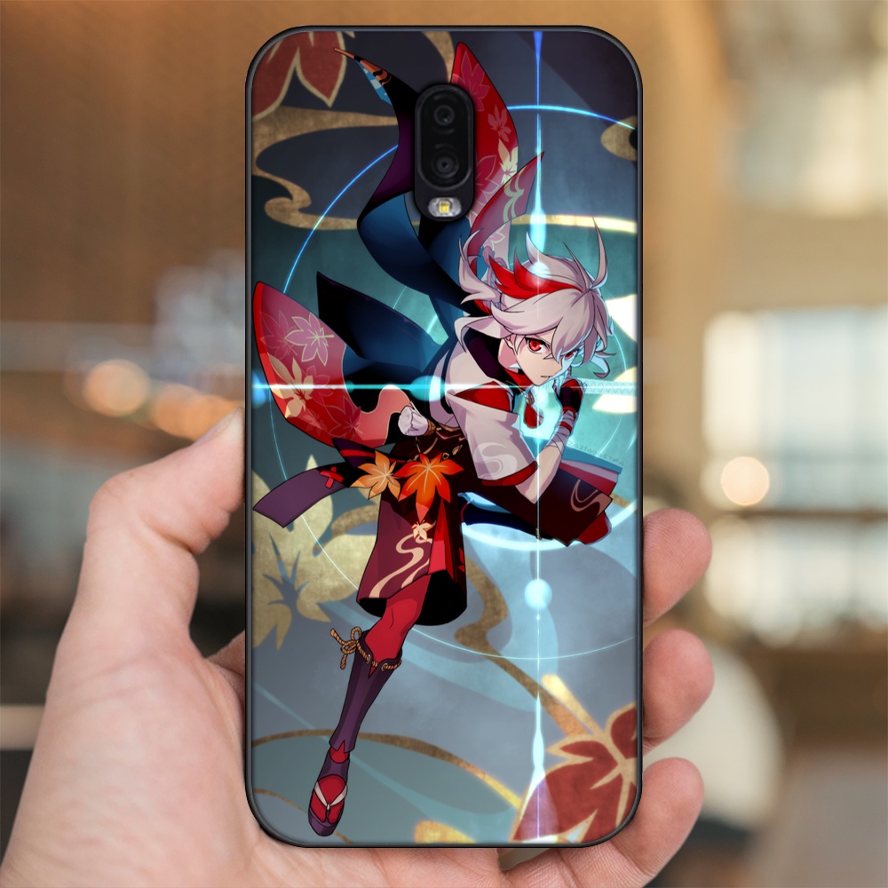 Ốp lưng Samsung J7 Plus viền đen in hình Kazuha Genshin Impact