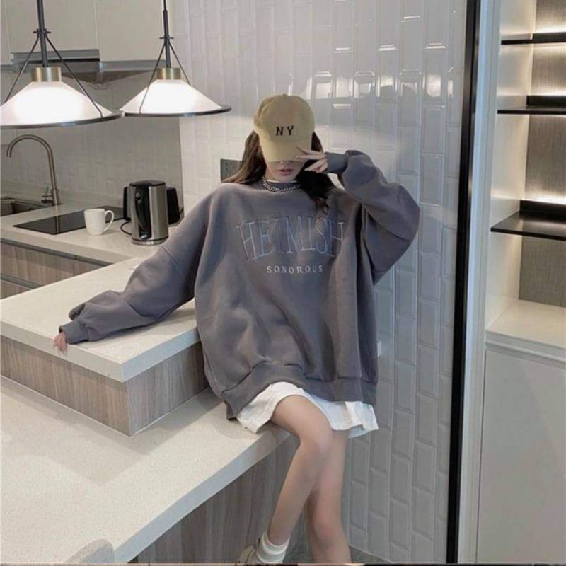 [Rẻ Vô Địch] Áo swt nỉ cổ tròn cotton tay bồng ------- ÁO NỈ PHỐI HEIMISH | BigBuy360 - bigbuy360.vn