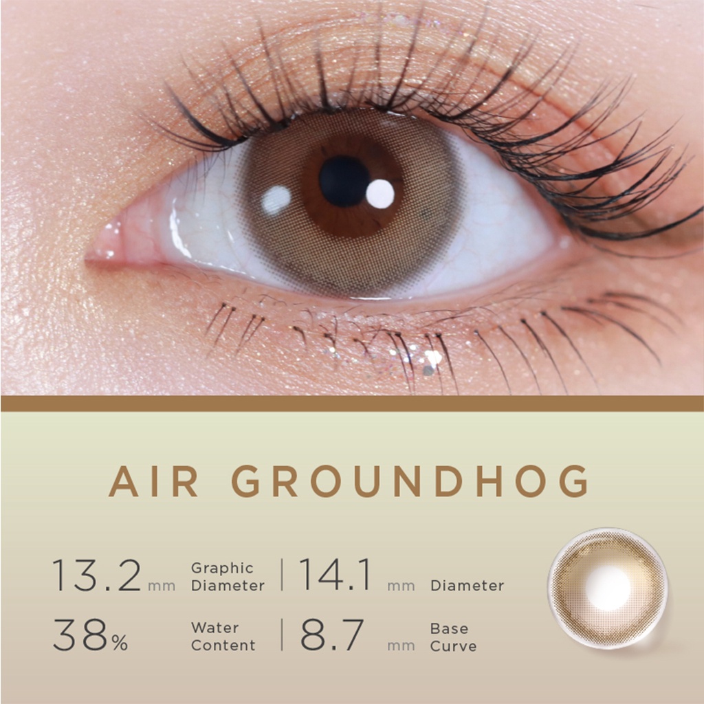 Quarterly color contact lenses moody "Air Groundhog" (one pair) 14.1mm - moody Zoo Collection