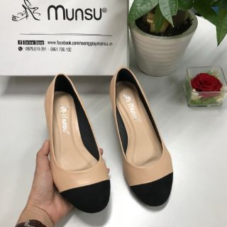 🆕️Giày Munsu_ Giày bít mũi tròn gót vuông 5cm