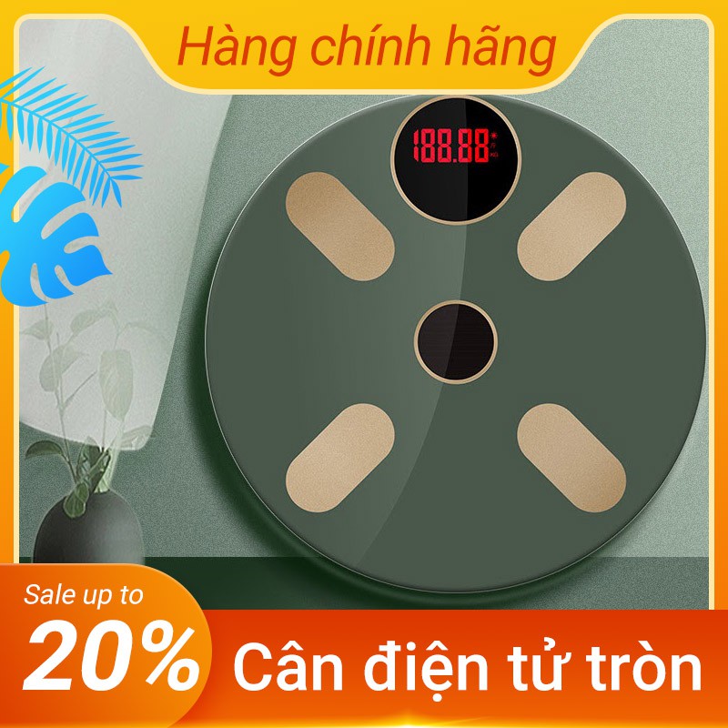 Cân Điện Tử Tròn 4 Chấm ❤️RẺ VÔ ĐỊCH❤️ kết nối điện thoại theo dõi chỉ số cơ thể