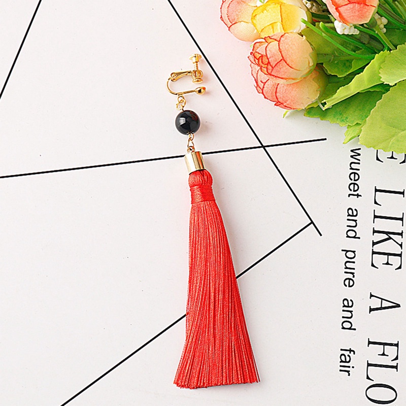 1 Khuyên Kẹp Tai Tua Rua Đỏ Hóa Trang Anime Luxiem