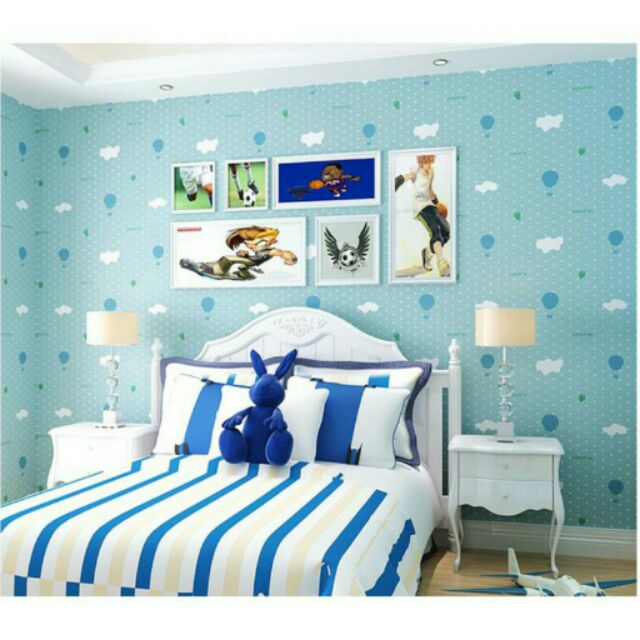 DECAL 1m Giấy dán tường khổ rộng 45cm ( có sẵn keo ) - KHÍ CẦU XANH ELL088 | BigBuy360 - bigbuy360.vn