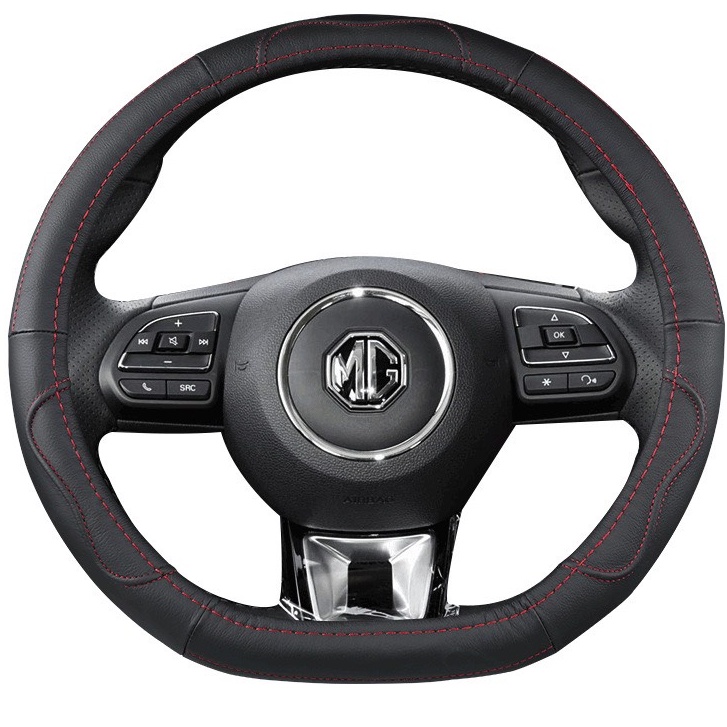 Bọc vô lăng tay lái chữ D Cut DA CỪU THẬT cho xe Kia Seltos, Suzuki XL7, Ertiga, Suzuki Swift, Elantra Sport, Volkswage