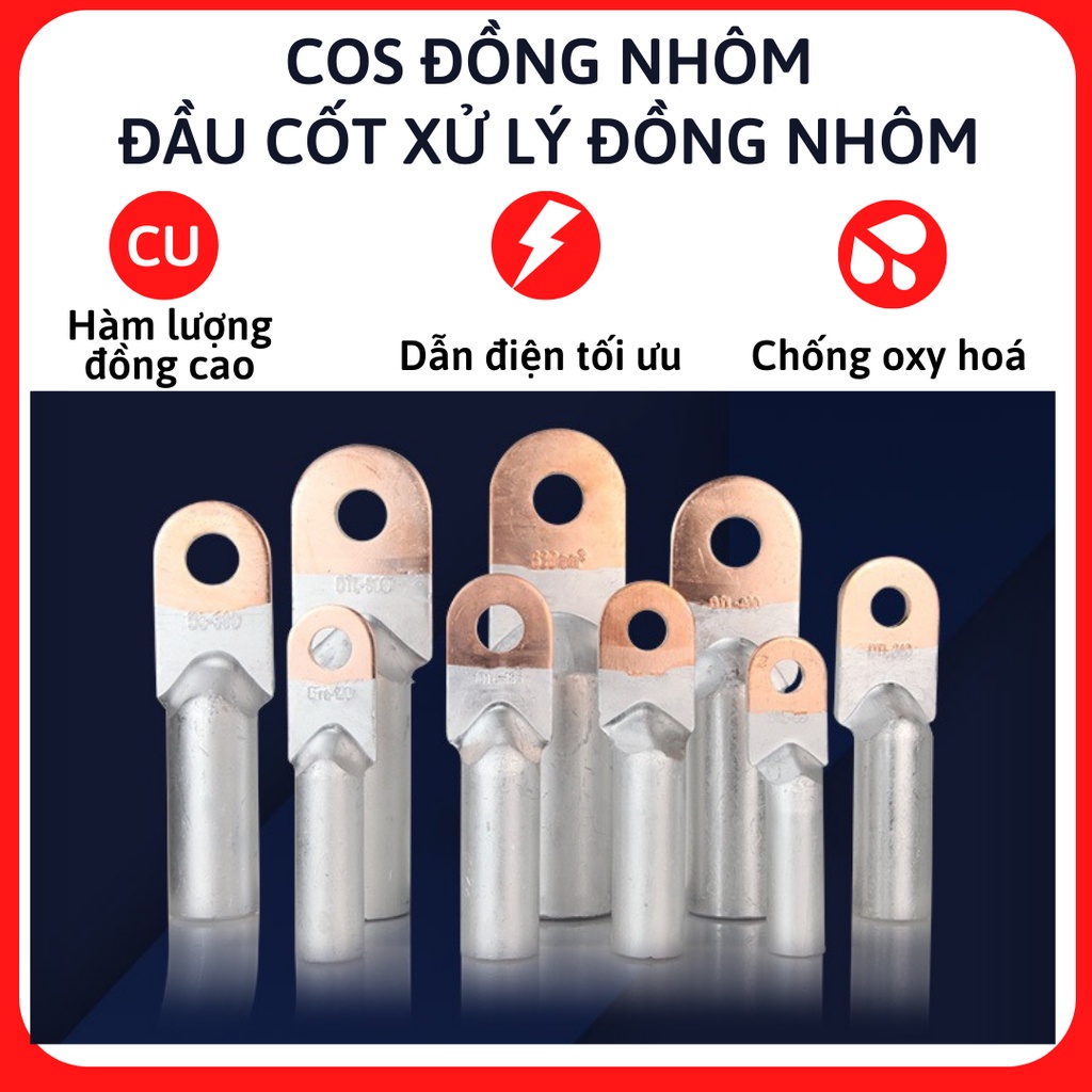 cos đồng nhôm AM loại dày chất lượng cao, đầu cos xử lý đồng nhôm