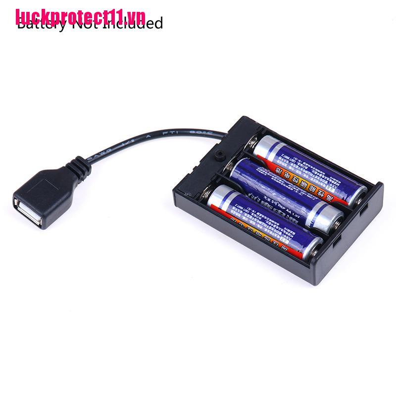 Hộp Pin 3 x AA Với Cổng usb Và Đèn led