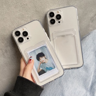 Ốp Điện Thoại Silicon Mềm Chống Sốc Có Ngăn Đựng Thẻ Dành Cho For iPhone 13 12 11 14 Pro Max 13 12 mini X XS Max XR SE 2020 6 7 8 Plus