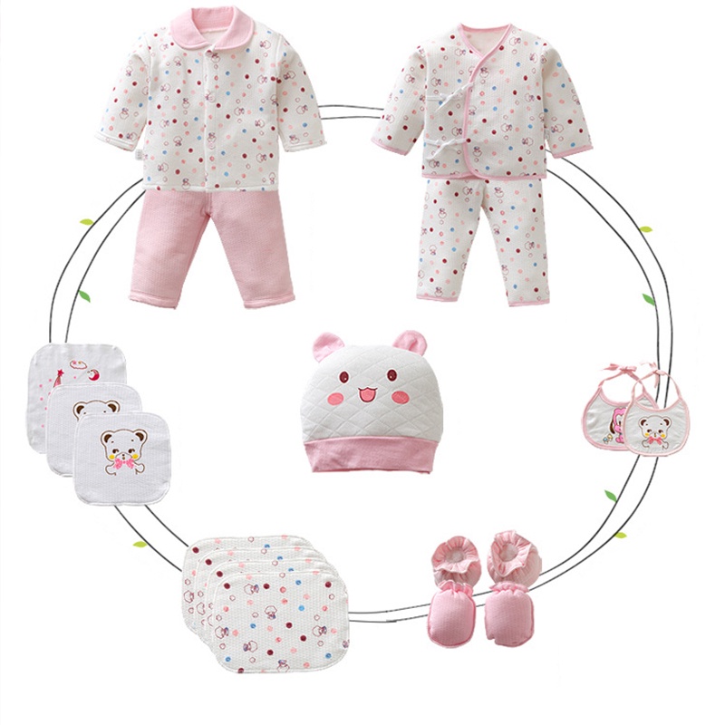 Bộ Đồ Lót Dày Dặn Ấm Áp Theo Phong Cách Thu Đông Dành Cho Trẻ Sơ Sinh