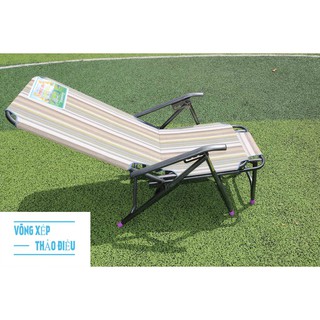 Ghế bố lợp lưới thổ cẩm khung sơn tĩnh điện hàng cao cấp