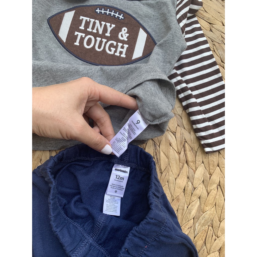 Bộ BT Carter's Xám chữ TINY