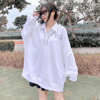 Áo Sweater Nỉ BABY Viền Cổ Phối Nút Form Rộng Ulzzang  1hit_UNISEX