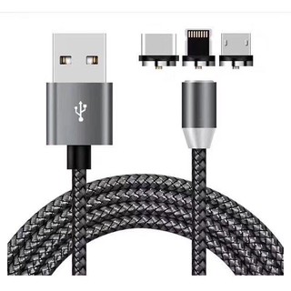 CÁP SẠC TỰ HÚT NAM CHÂM 3 ĐẦU - IP TYPE C MICRO USB - XẢ!!!