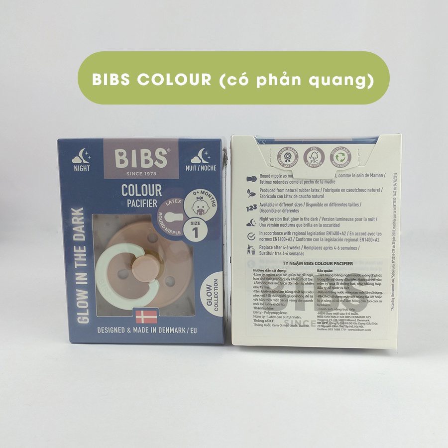 Ti giả Bibs, Ti ngậm cho bé Đan Mạch chính hãng tặng kèm nắp trứng tiện lợi