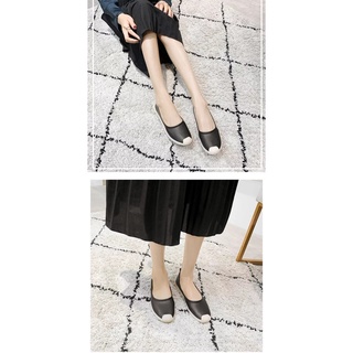 Giày lười nữ vá mũi- giày slipon nữ (4 màu kem+đen+trắng+bò)
