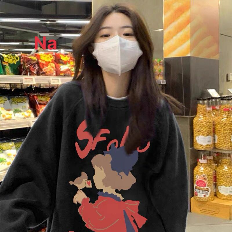 Áo Sweater cổ tròn dài tay SF Bo thun hoodie form rộng UlzzangChất nỉ chân cua đẹp Không Bai xù Trend Free Ship