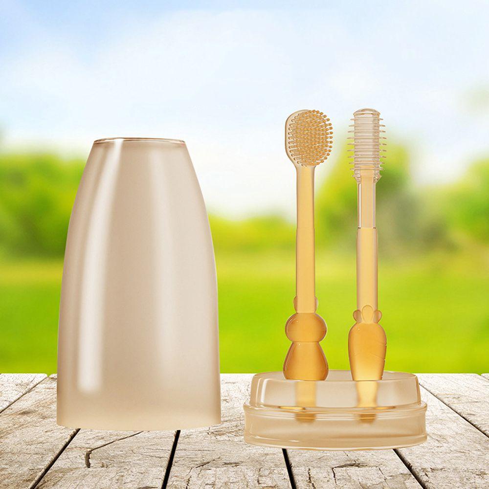 Bàn Chải Đánh Răng Silicone Cầm Tay Chống Bụi Cho Bé 0-18 Tháng Tuổi