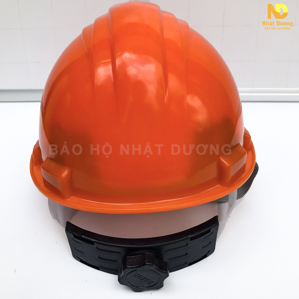 Mũ bảo hộ lao động khóa vặn có lót xốp cách nhiệt màu cam N03, Nón bảo hộ lao động Nhật Dương
