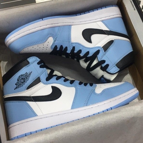 Giày Thể Thao Jordan 1 High University Blue, Giầy jordan xanh dương cổ cao nam nữ mới nhất 2021