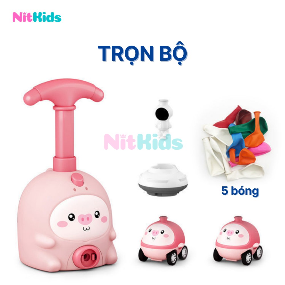 Đồ Chơi Xe Ôtô Bóng Bay, Trọn Bộ 3 Xe, Tặng Kèm Bóng, Trò Chơi Xe Con Vật Nitkids, Phát Triển Trí Tuệ Cho Bé