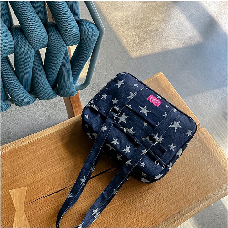 Túi Xách Vải Canvas Thiết Kế Cỡ Lớn Phong Cách Retro Nhật Bản Cao Cấp Cho Nữ