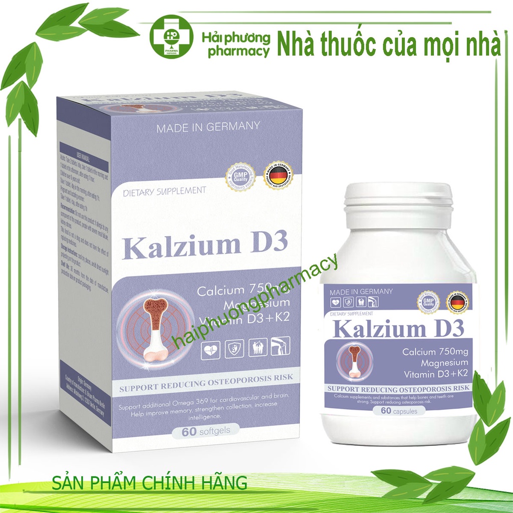 Kazium D3 - giúp hỗ trợ giảm chứng còi xương , loãng xương , tê bì chân tay - Nhập khẩu Đức 60 viên