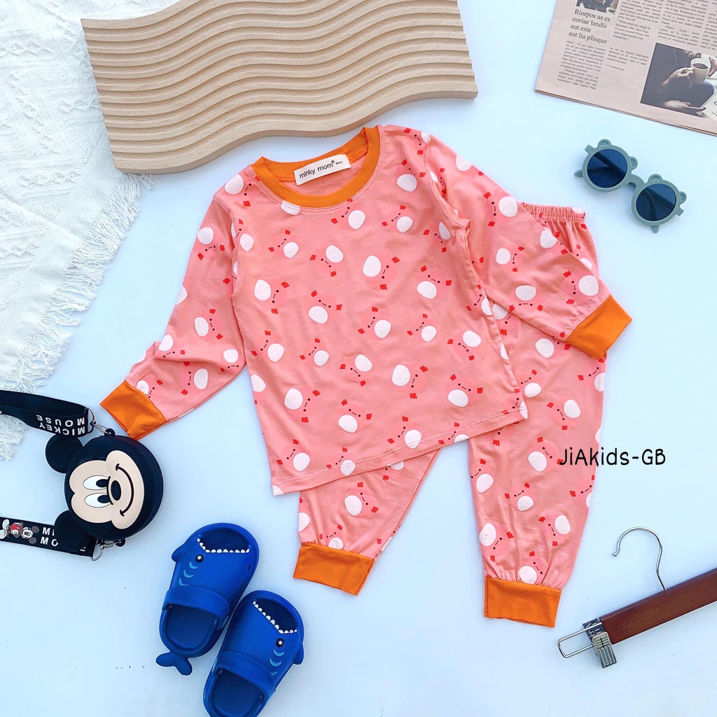 Bộ Dài Tay THUN LẠNH MINKY MOM In Hình Toàn Thân Họa Tiết Động Vật Cho Bé TD-IN60