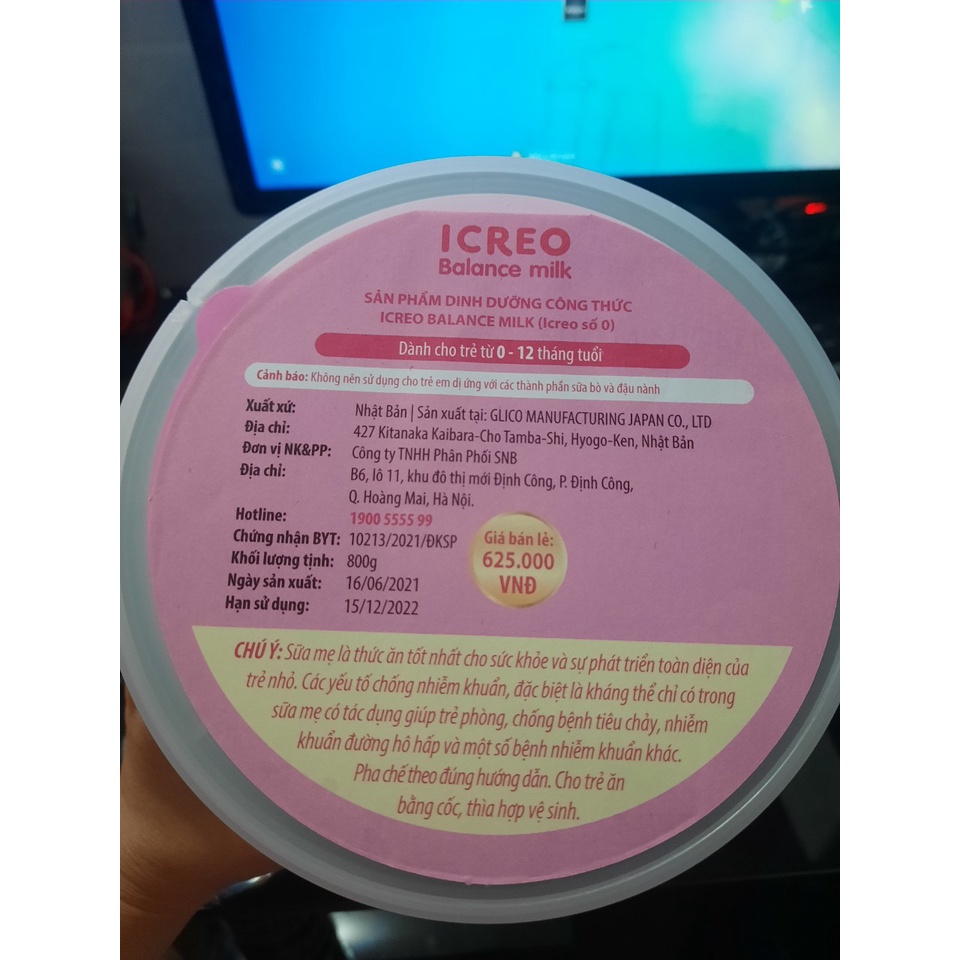 Sữa bột Glico số 0 lon 800g HSD 24-1-2024