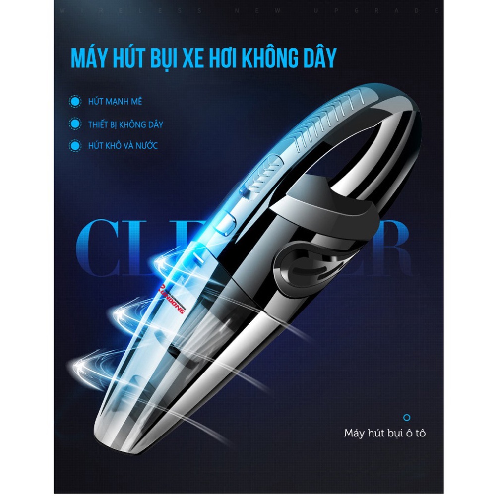 Máy hút bụi cầm tay không dây mini R-6053 cao cấp | Thiết kế đẹp mắt, sang trọng, nhỏ gọn dùng cho ô tô và gia đình
