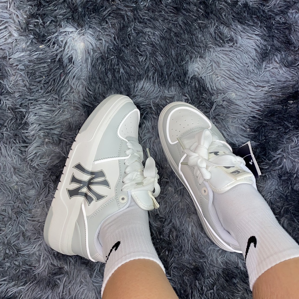 Giày Thể Thao MLB Chunky Liner New York Yankees trắng xám hot trend 2022, MLB Chunky xám