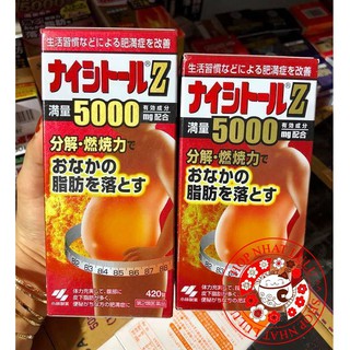 Kobayashi Naishituro Z 5000 | Viên uống Giảm cân mỡ béo bụng Nhật Bản 315/420/105 viên
