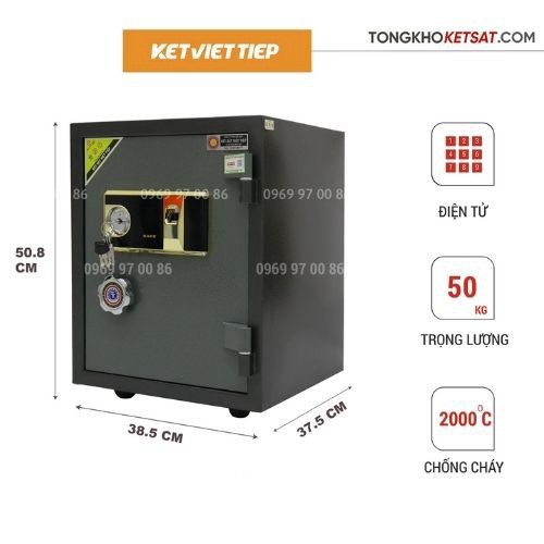 Két Sắt Vân Tay Việt Tiệp KV304-VT 2 Tầng Thiết Kế Thông Minh (Miễn Phí Giao Hàng) FREESHIP TOÀN QUỐC