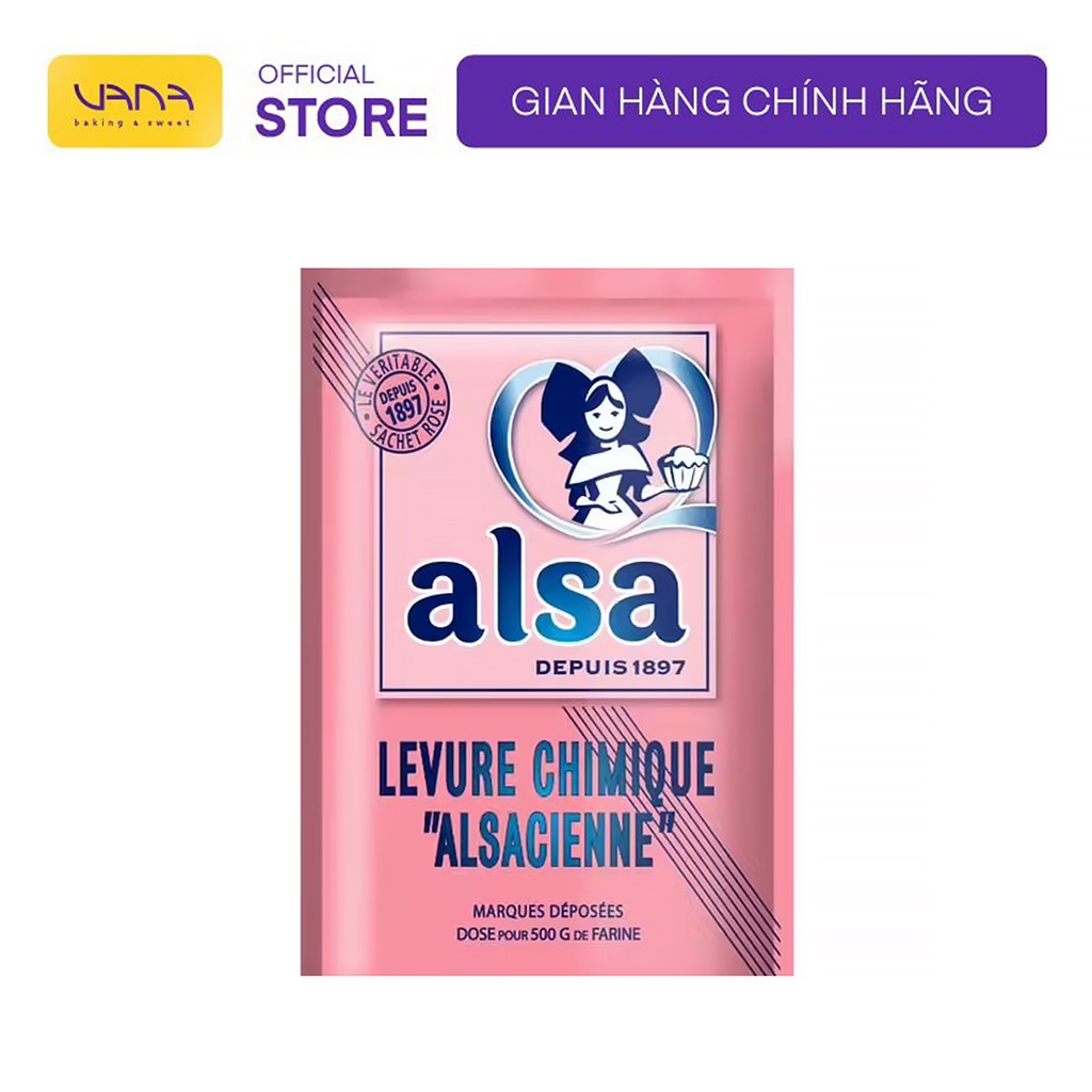 Bột nở Alsa baking powder nhập khẩu Pháp gói nhỏ 11g