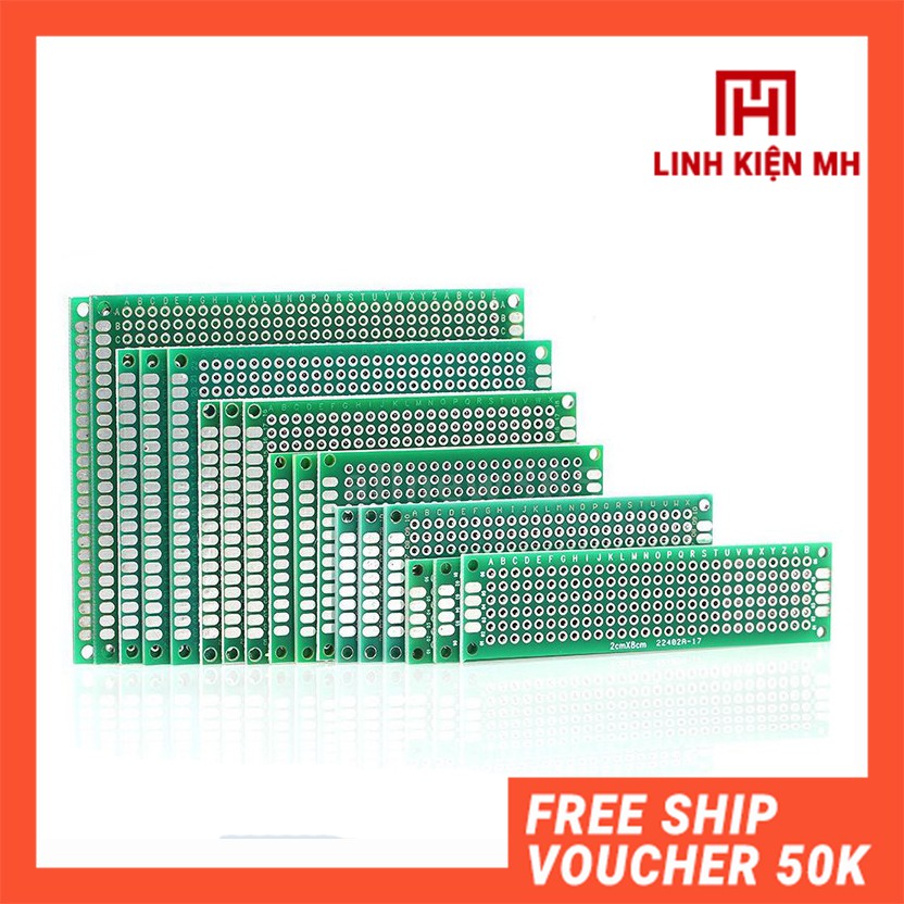 Phíp Đồng Đục Lỗ 2 Mặt PCB Xanh