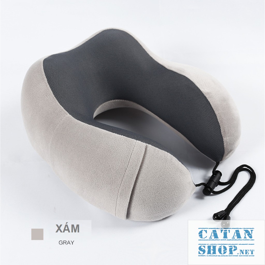 Gối Cao Su Non ❤️FREESHIP❤️ GỐI CHỮ U cao cấp tặng kèm túi đựng, memory foam du lịch ngủ trưa văn phòng siêu tiện dụng