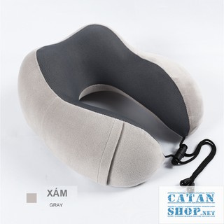 Gối Cao Su Non ❤️FREESHIP❤️ GỐI CHỮ U cao cấp tặng kèm túi đựng, memory foam du lịch ngủ trưa văn phòng  GM70-MAY
