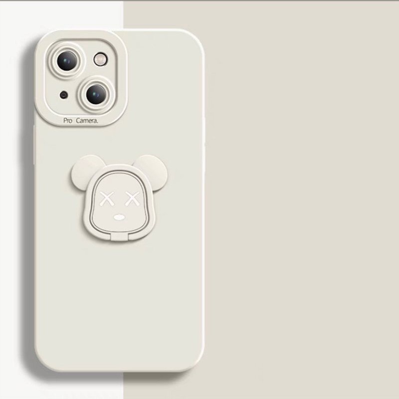 Ốp lưng chống bẩn Viền Nổi cạnh vuông kèm iring Kaws iphone 7plus x xsmax 11 11promax 12 12promax 13 pro max promax plus