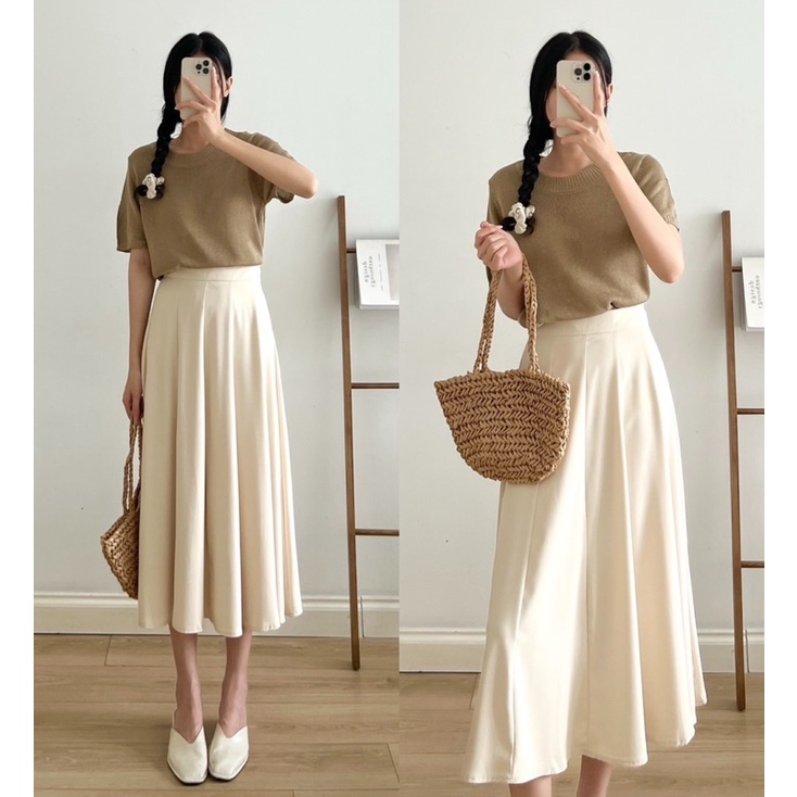 Áo len mỏng cộc tay cổ tròn_A0599