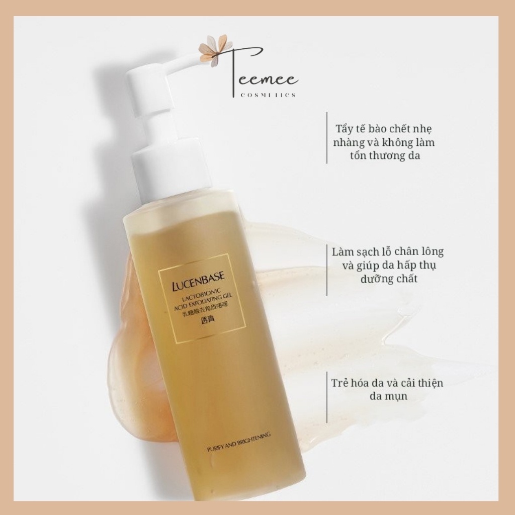 Gel tẩy da chết, gel tẩy tế bào chết Lucenbase Lactobionic Acid 150g hoa cúc, làm sạch sâu, giúp da thoáng mát | BigBuy360 - bigbuy360.vn