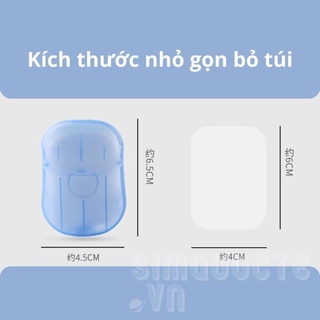 Xà phòng giấy miếng(HỘP 20 MIẾNG), xà phòng khô du lịch bỏ túi tiện lợi