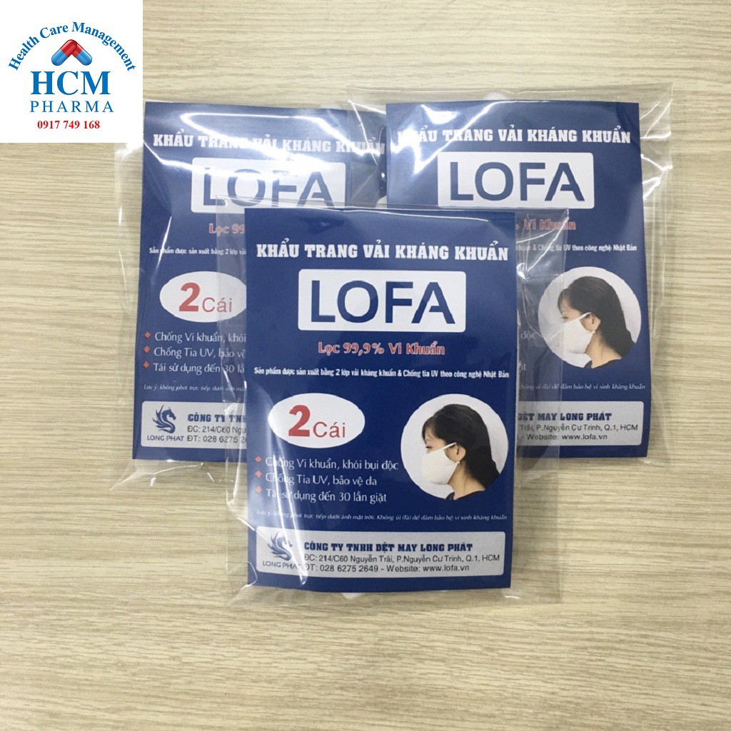 Khẩu trang vải kháng khuẩn cao cấp - Lofa - 8K/Cái - Set 2 cái | BigBuy360 - bigbuy360.vn