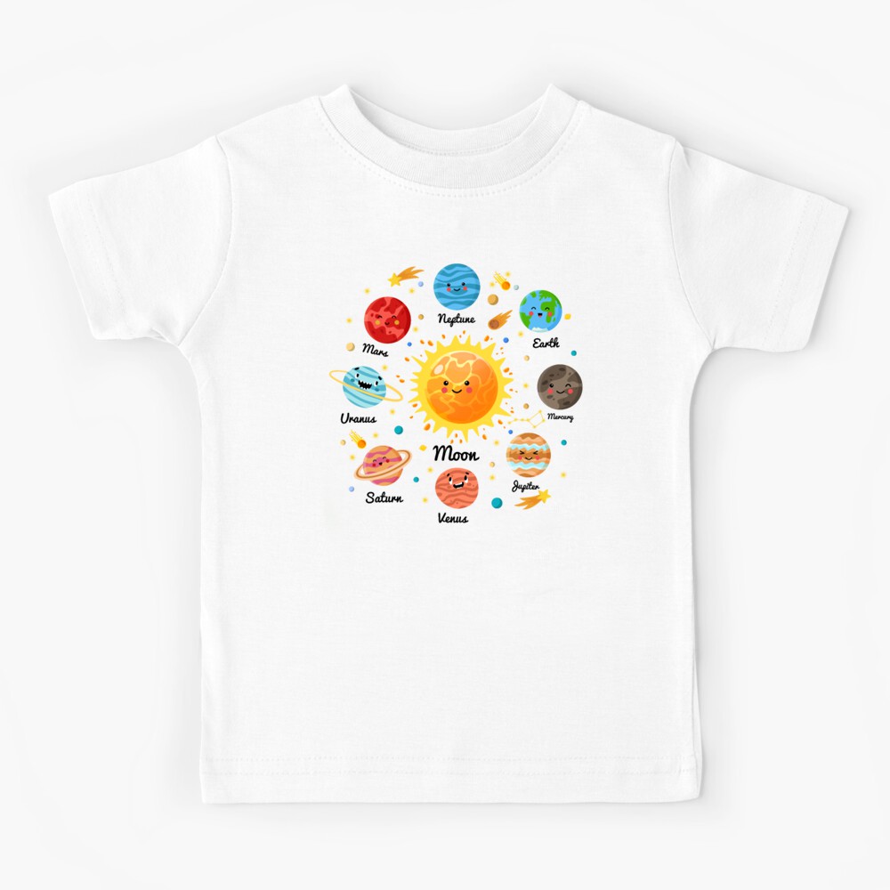 Áo Thun In Hình Các Hành Tinh Hệ Mặt Trời Đáng Yêu Vui Nhộn Cho Bé Size S-3XL