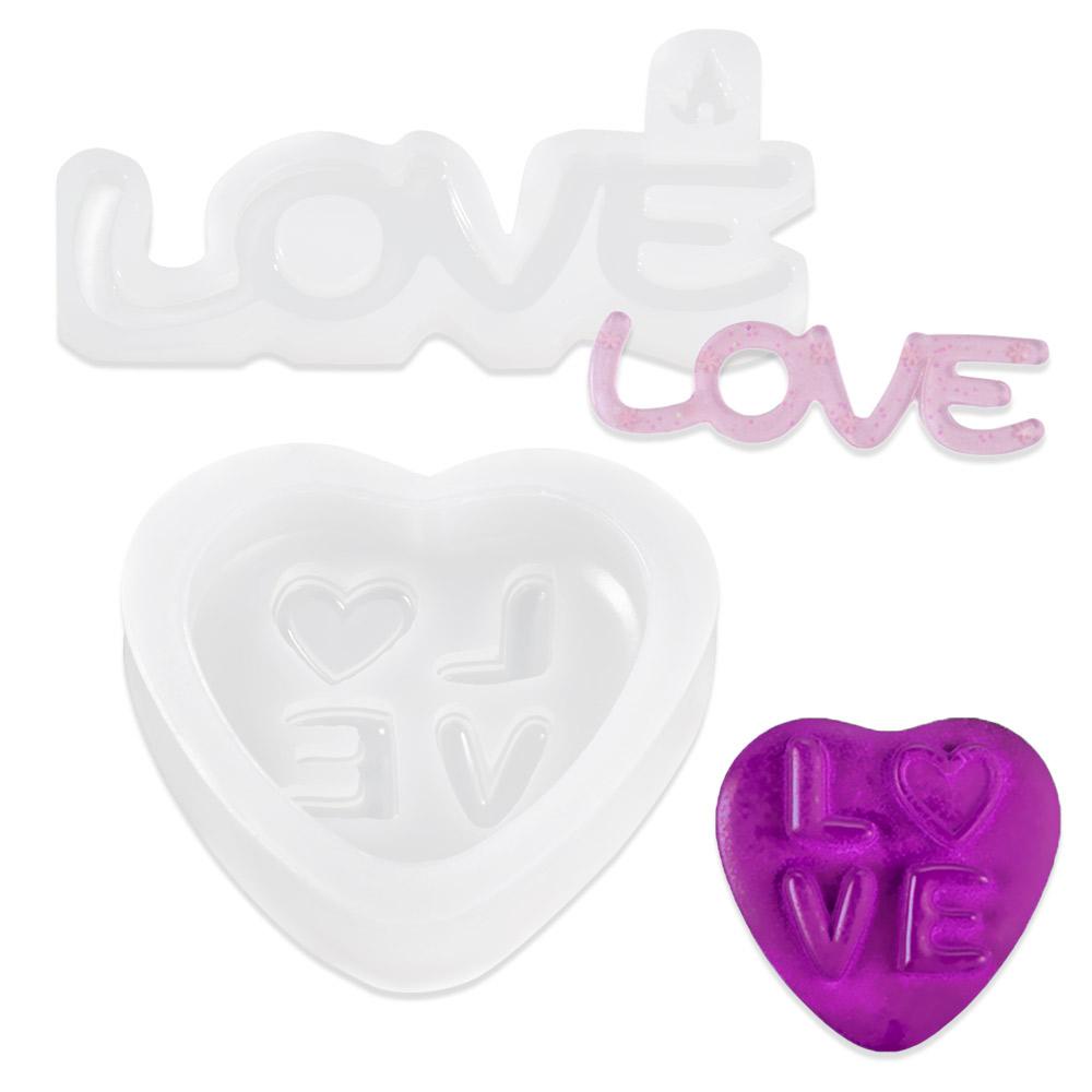 Xiantin Khuôn Làm Mặt Dây Chuyền Trang Sức Hình Chữ LOVE Bằng Nhựa Resin