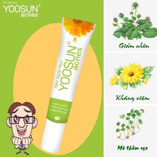 Kem ngừa mụn Yoosun Acnes xẹp mụn hết thâm Date dài