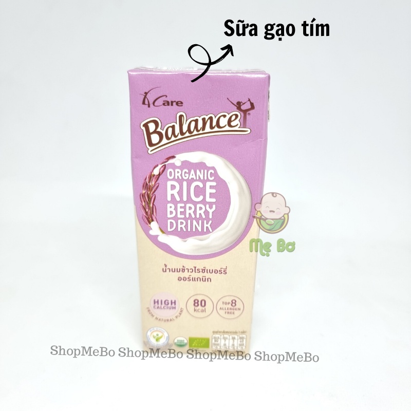 [4CARE] SỮA GẠO/NGŨ CỐC HỮU CƠ 180ml 4 CARE
