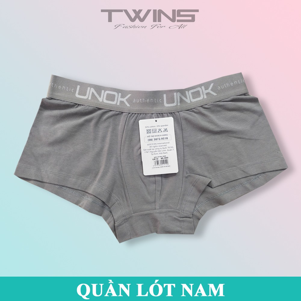Quần lót nam boxer đùi cao cấp cotton Unok chính hãng lưng to bền đẹp, thoáng mát, thấm hút mồ hôi, co giãn thoải mái