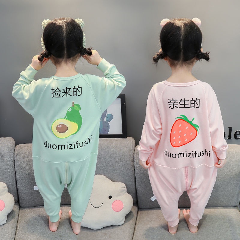 ✨Hàng Có Sẵn✨ Bộ Đồ Ngủ Liền Thân Bằng Chất Liệu Cotton Mỏng Thời Trang Xuân Thu Dành Cho Bé 01-2 - 3 Tuổi