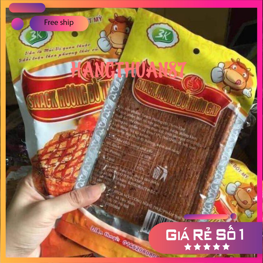 Freeship 50k Combo 10 Gói Snack Bò Thơm Cay