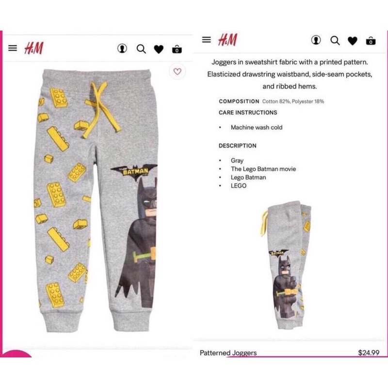 Quần nỉ hm size 2-10y cho bé trai bé gái