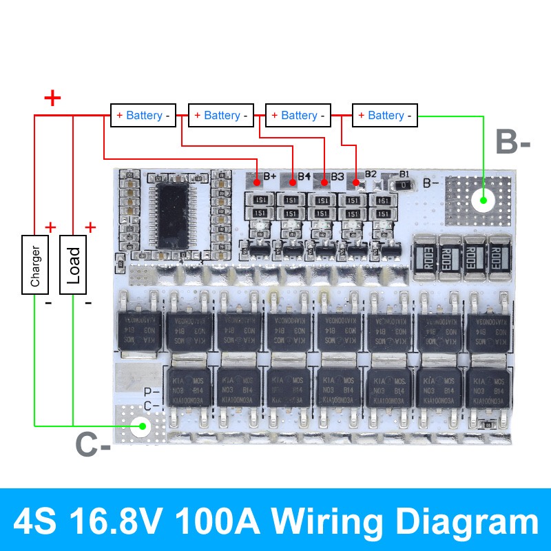 Bảng Mạch Cân Bằng Bảo Vệ Cho 3s/4s/5s Bms 12v 16.8v 21v 3.7v 3.2V 100a